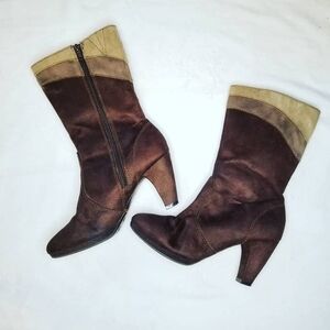 Brown suede boots